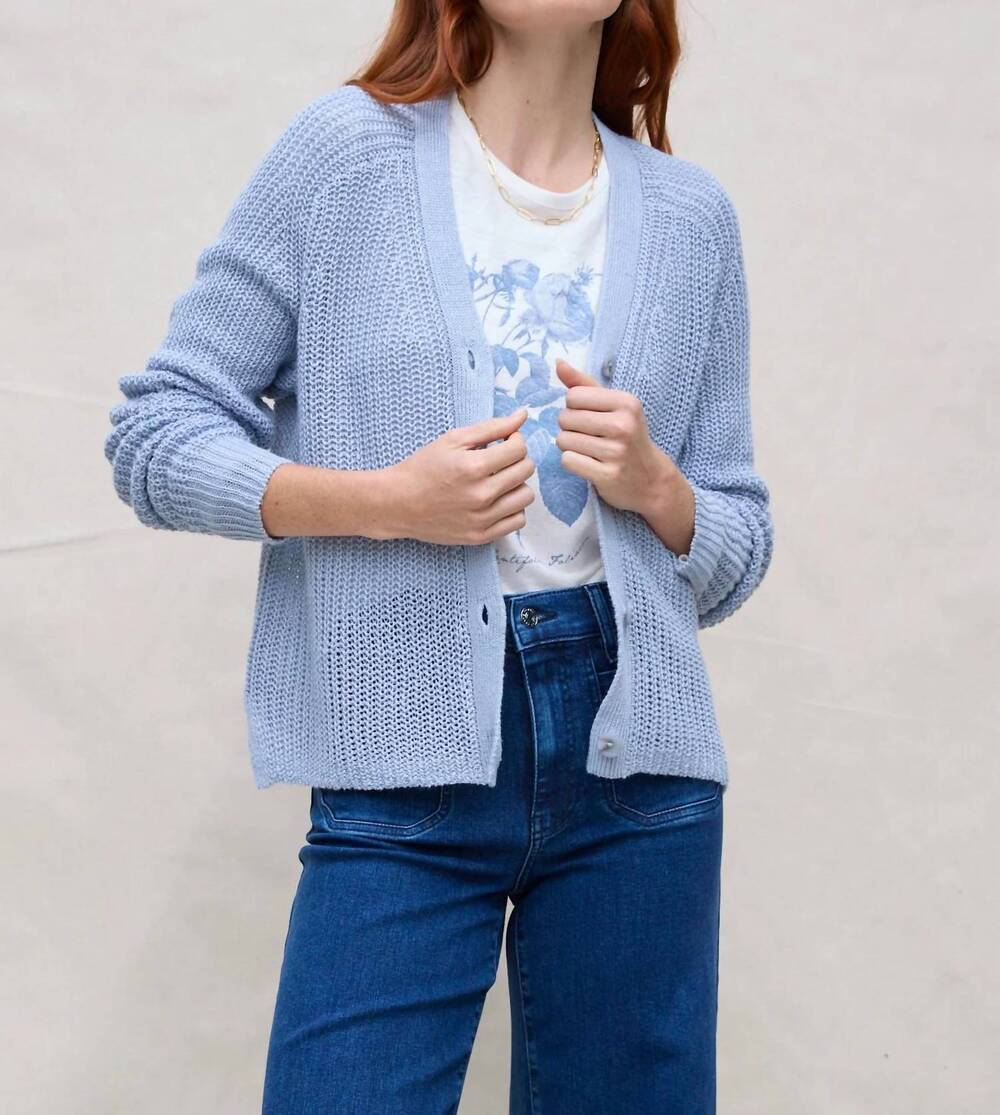 NEW MARGARET O'LEARY beach long sleeve cardigan in river